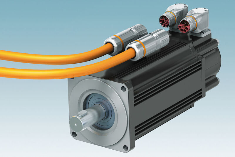 Hybridsteckverbinder für Servomotoren: Leistung, Signalen und Daten in einer Leitung über einen elektrischen Steckverbinder zwischen Schaltschrank und Feldgerät übertragen. (Phoenix Contact)