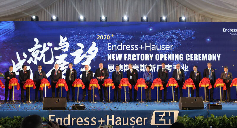 Feierliche Eröffnungszeremonie bei Endress + Hauser in Suzhou, China. (Endress + Hauser)