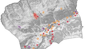 Possible locations for vertical solar installations on infrastructure buildings were mapped and evaluated as part of the "Solar Vertical" project of the University of Applied Sciences Graubünden—here using the example of the municipality of Disentis. (Image:University of Applied Sciences Graubünden)