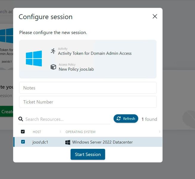 Neue Sessions mit Netwrix SbPAM erstellen. (Bild: Joos / Netwrix)