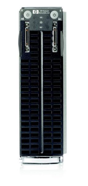 Doppelpack im Blade – Der HP-Pro-Liant-BL2x220c-G5-Blade-Server vervielfacht die Anzahl der CPUs pro Rack. (Archiv: Vogel Business Media)