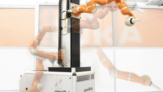 Der neue Helfer für die Luftfahrtindustrie basiert auf "omniRob", einem mobilen Roboter von Kuka. (Kuka)