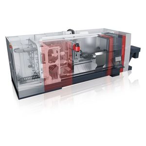 Das Hochleistungs-Dreh-Fräszentrum Hyperturn 100 Powermill von Emco in modularer Bauweise eignet sich für die Komplettbearbeitung von großen Werkstücken in einer Aufspannung.