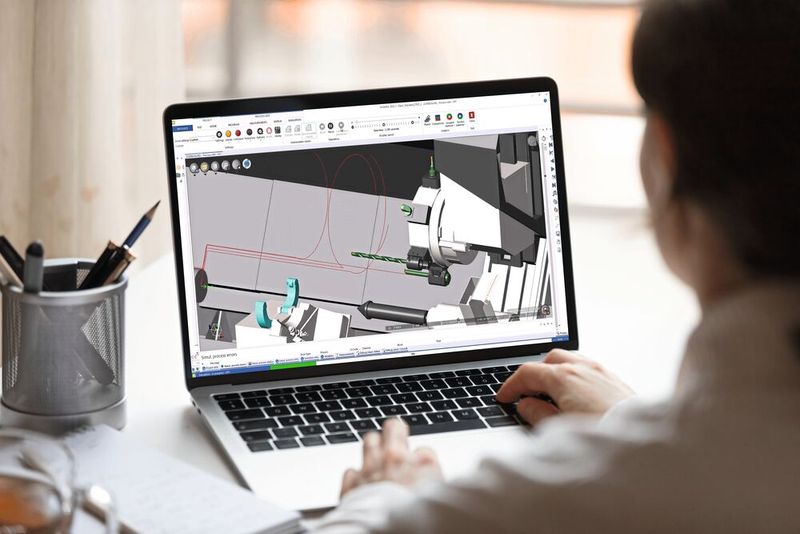 Während klassische Maschinenmodelle häufig nur die Geometrie abbilden, berücksichtigt der digitale Zwilling in NCSIMUL zusätzlich Maschinenkinematik, Steuerungslogik, Achsdynamiken und reale NC-Befehle. Dadurch wird das tatsächliche Maschinenverhalten simuliert.(Bild:  Hexagon)