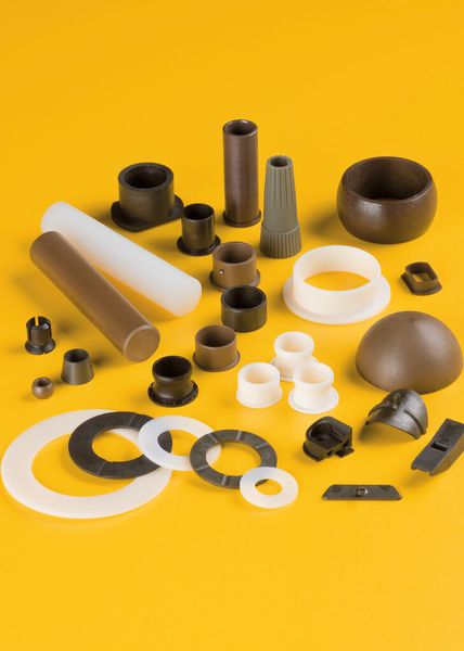 Solid-Polymer-Gleitlager überzeugen durch ausgezeichnete Formbeständigkeit, geringe Reibungskoeffizienten, hohe Druck und Kriechfestigkeit, und geringe Feuchtigkeitsaufnahme. (Bild: GGB)