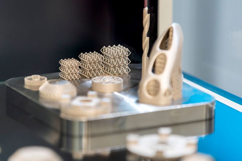 Mit dem LPBF-Verfahren (Laser Powder Bed Fusion, auch SLM) hergestellte und filigran gestaltete Bauteile. (S. Human/VCG)