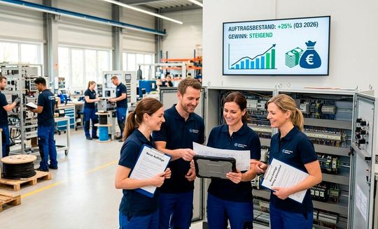 Erfreuliches kann der Zentralverband Elektrotechnik- und Elektronikindustrie (ZVEI) aus Frankfurt am Main berichten! Denn die Auftragslage legt wieder kräftig zu ...(Bild:  KI-generiert)