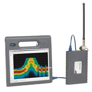 Der RSA306 unterstützt auch tragbare Geräte. Allerdings setzt der Analysator einiges an Hardware voraus.