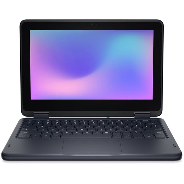 Das 11,6-Zoll-Display im Dell Pro Education 11 2-in-1 liefert eine Auflösung von 1.366 x 768 Pixel. Im Gegensatz um Clamshell-Modell erkennt es Touch- und Stift-Eingaben. In dem robusten Gehäuse sitzt ein Mainboard mit einem Intel N150 oder N250 als Prozessor. (Bild: Dell)