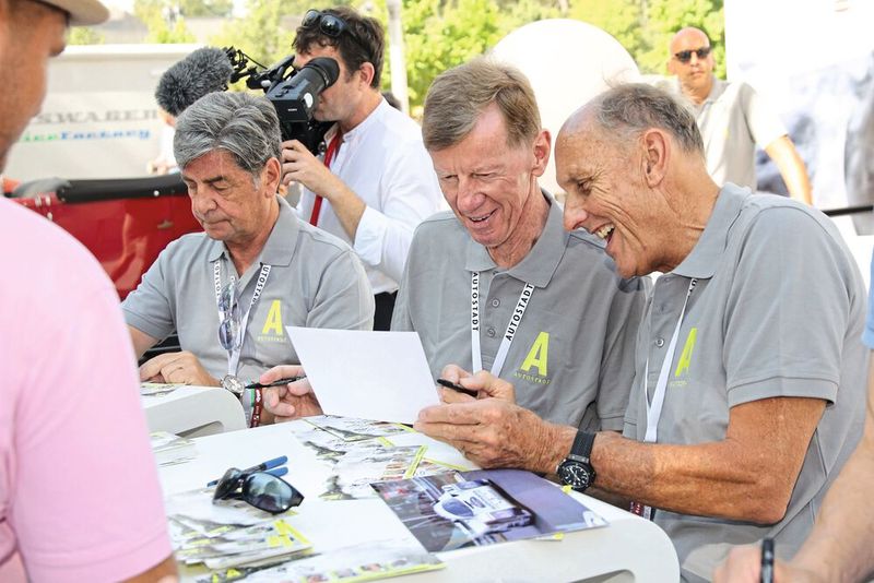 Illustre Gäste: (v.li.) Christian Geistdörfer, Walter Röhrl und Hans-Joachim Stuck. (Bild: Ampnet)