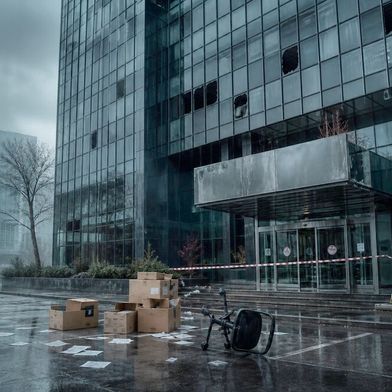 Es hört nicht auf! Was durch dieses – per KI generiertem – Bild etwas überdramatisiert symbolisiert werden soll, ist die Tatsache, dass Großinsolvenzen auch im ersten Halbjahr 2026 nicht nachgelassen haben – ganz im Gegenteil ... (Bild: KI-generiert)