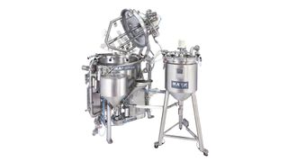 Trichter, Ankerrüher, Dispergierer und CIP-Reiniger – IKA will mit diesen Ausstattungsmerkmalen der SPP Prozessanlage bei seinen Kunden der Lebensmittelindustrie überzeugen.  (Bild: IKA)