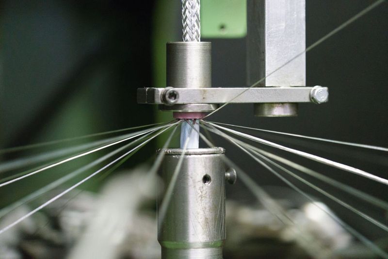 Beim Flechten werden dünne Drähte aus Kupfer oder verzinntem Kupfer um die Adern geflochten. Das macht die Leitungen immun gegen elektromagnetische Interferenzen.  (Lapp)