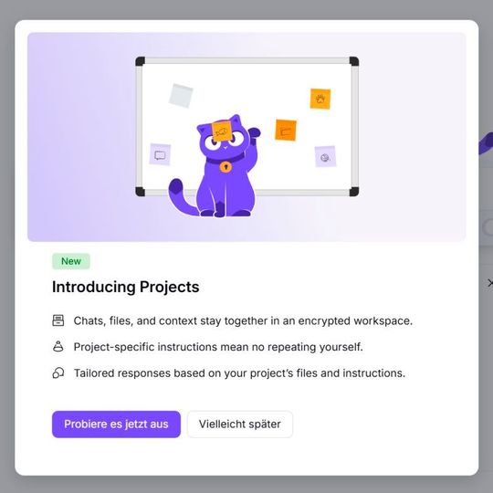 Proton Lumo erhält Projekte für die bessere Strukturierung. Die Arbeit mit Lumo und Projekten ist eingeschränkt auch kostenlos möglich. (Bild:  Joos - Proton)
