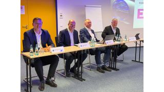 Die Eurogarant AutoService AG lud zur Hauptversammlung 2026 ins hessische Friedberg. Die Vorstände Sebastian Kaiser, Guido Kalter, Peter Börner sowie Thorsten Fiedler (von li. nach re.) konnten dabei sehr gute Zahlen für das vergangene Geschäftsjahr präsentieren. (Bild: Otto - VCG)