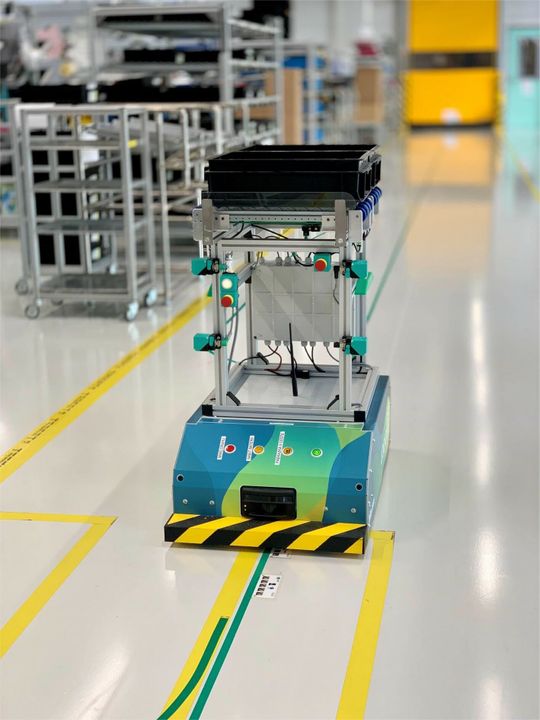 (Eine AGV-Lösung wurde mit Sensoren von Pepperl+Fuchs ausgestattet. (Bild: Pepperl+Fuchs))