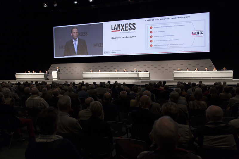 About 2.000 shareholders attended the Annual Stockholders’ Meeting of Lanxess in Cologne (Picture: Lanxess AG)
