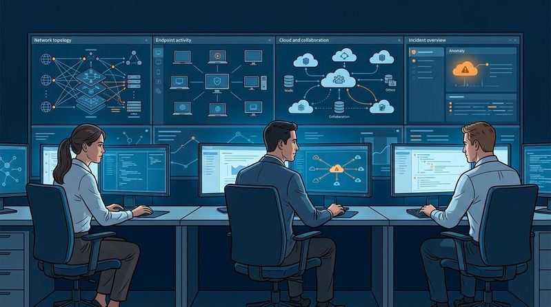 Die Huntress-Platform kombiniert MDR mit 24x7-SOC, Endpoint- und Microsoft-365-Security und soll Partnern den Aufbau skalierbarer Managed Security Services ermöglichen.(Bild:  Gemini / KI-generiert)