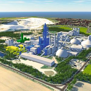 Bis 2029 soll in Lägerdorf eines der ersten klimaneutralen Zementwerke der Welt in Betrieb gehen.(Bild:  Holcim)