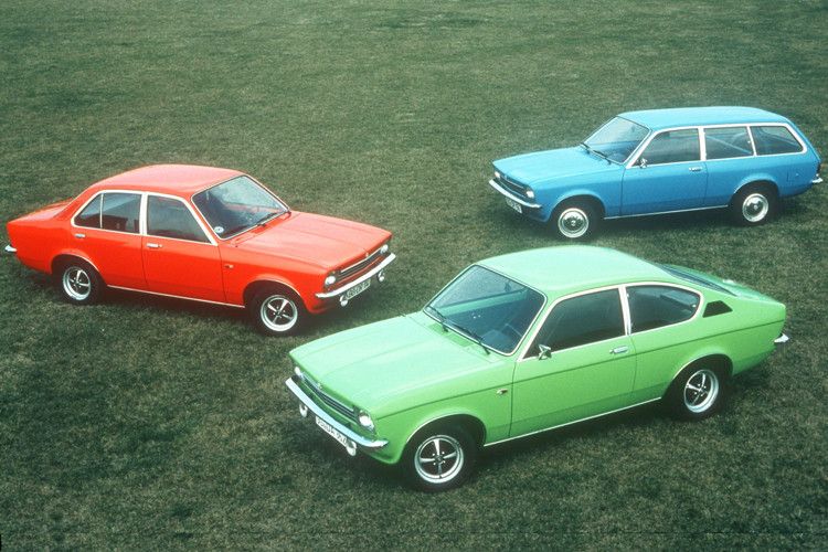 Familienfoto 1973: Opel Kadett Limousine, Caravan und Coupé. (Foto: Opel)