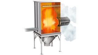 Konzept der flammenlosen Druckentlastung: Ein engmaschiges Filtergewebe in Kombination mit einer Partikelretention entzieht der Flamme Energie und stoppt damit die Verbrennungsreaktion. Dennoch lohnt sich die individuelle Betrachtung der Gefahrenstelle. So ist bei Elevatoren unter Umständen ein Elequench die sicherere Alternative. (Bild: Fike)