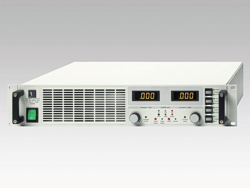 2003: Die weltweit erste Stromversorgung mit Weitausgangsbereich, 80 V, 100 A, 3000 W.  (EA Elektro-Automatik)