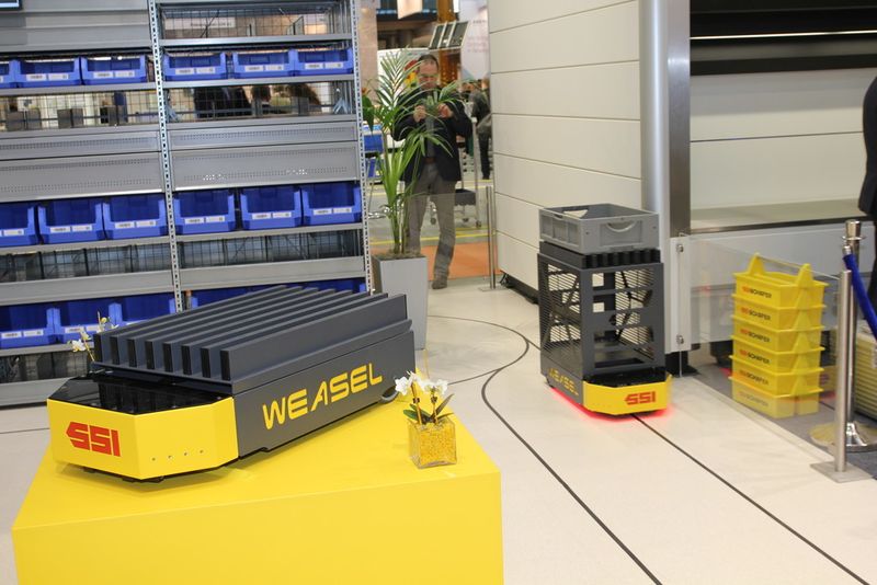 Fahrerlose Transportsysteme standen ebenfalls hoch im Kurs. (Bild: Hofmann)