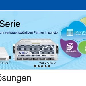 Die Komplettspeicherlösungen der VSky A-Reihe zeichnen sich durch eine einfache Verwaltung aus und stellen Datenschutz- sowie NAS-, iSCSI- und Objektfunktionen über eine einzige Managementschnittstelle bereit.