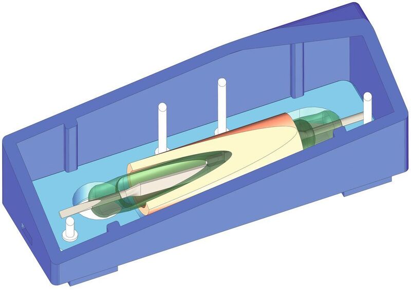 Bild 2:  3-D-Bild eines geöffneten Reed-Relais. (Standex-Meder)