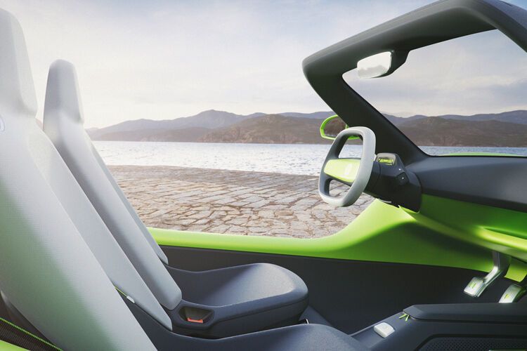 Der Innenraum des ID Buggy ist wasserfest. (Bild: VW)