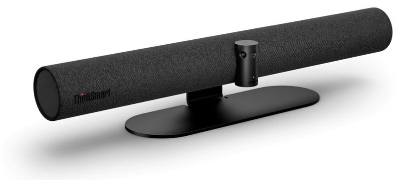 Lenovo hat die neue Think-Smart Bar 180 für kleine und mittelgroße Konferenzräume ankekündigt. Das integrierte Raumsystem, das in Zusammenarbeit mit Jabra angeboten wird, kombiniert eine intelligente Videoleiste mit dem Lenovo Think-Smart Core und Controller zu einem intelligenten Raumsystem.  (Bild: Lenovo)