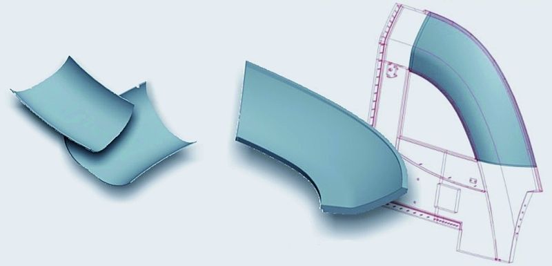 Bild 3: Probeteil (links) und der Prototyp Frontmodulsegment (rechts). (Archiv: Vogel Business Media)