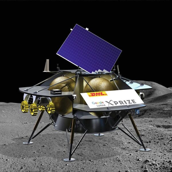 Peregrine von Astrobotic: Die Landesonde bringt die Sendungen von der Trägerrakete zum Mond. DHL stellte zuvor sicher, dass die Reise zum Mond wie geplant durchgeführt werden kann. (Astrobotic Technology)