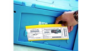 Bild 1: Bei der Kanban-Karte sollte die Materialnummer in zwei Achsen und, als Barcode oder Transponder, auch elektronisch lesbar sein. Bild: Lepros (Archiv: Vogel Business Media)