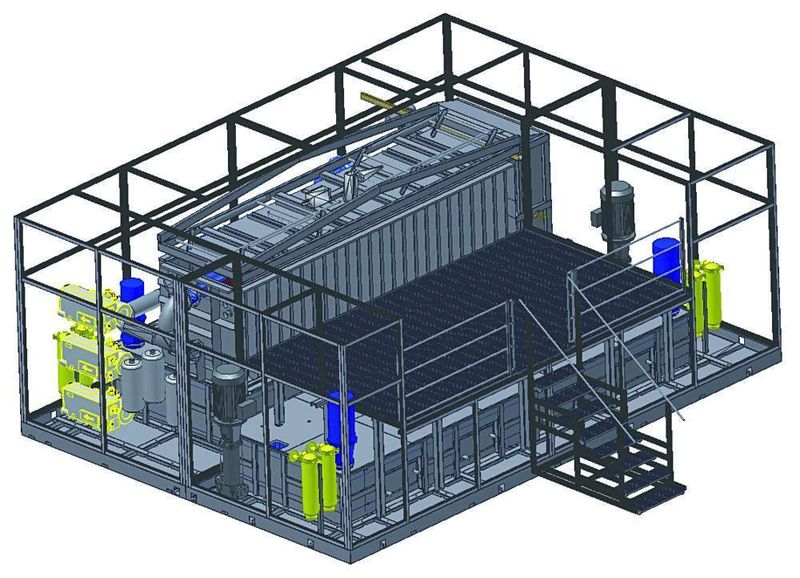Bild 2: Großanlage, die als Toplader drei Flutstufen und eine Vakuumtrocknung umfasst. Darin findet künftig die Feinstreinigung großer Aluminium- und Edelstahlteile statt. Bilder: LPW (Archiv: Vogel Business Media)