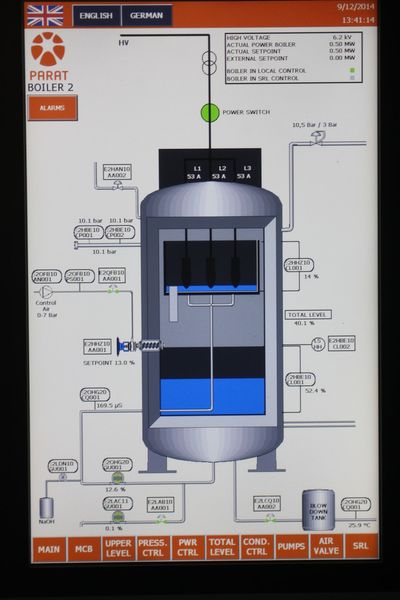 Ein stationärere Elektrodenheizkessel im Einsatz sorgt für Dampf und die richtige Temperatur. (Bild: Enerstorage)