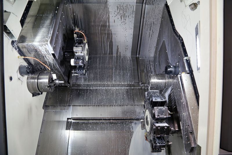 Maschineninnenraum der Nakamura-Tome WY-250L: der Aufbau ermöglicht verschiedene Anwendungsvarianten je nach Bearbeitungsaufgabe. (Anne Richter, SMM)