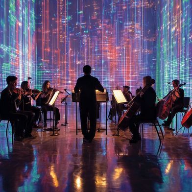 Die einzelnen Instrumente in Datacores Orchester sollen künftig besser zusammenspielen. Die Vereinheitlichung beginnt beim Partnerprogramm Freedom360, das schon auf Datacore.Next vorbereitet. (Bild: Midjourney / KI-generiert)