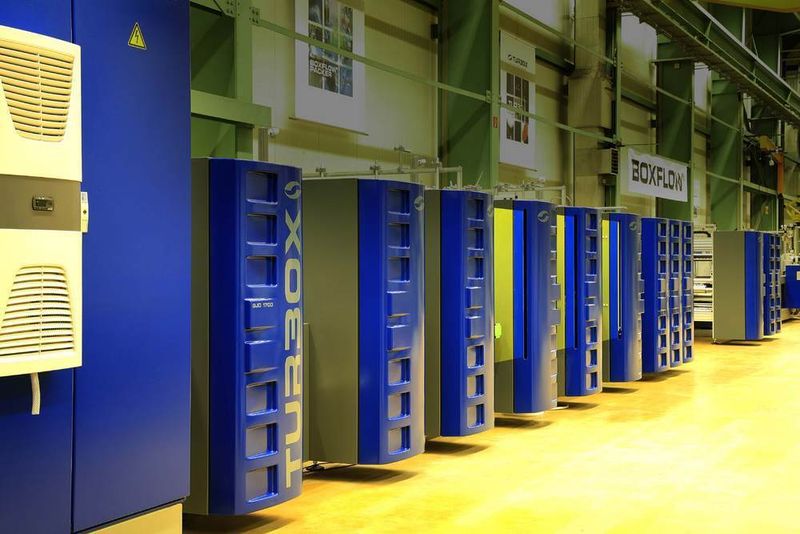 Schneller in Produktion mit automatischer Formatverstellung. Kompaktantriebe von Berger Lahr sind Teil des Quick Set Systems in der Hochgeschwindigkeits-Faltschachtel-Klebemaschine TURBOX von Bahmüller. (Archiv: Vogel Business Media)