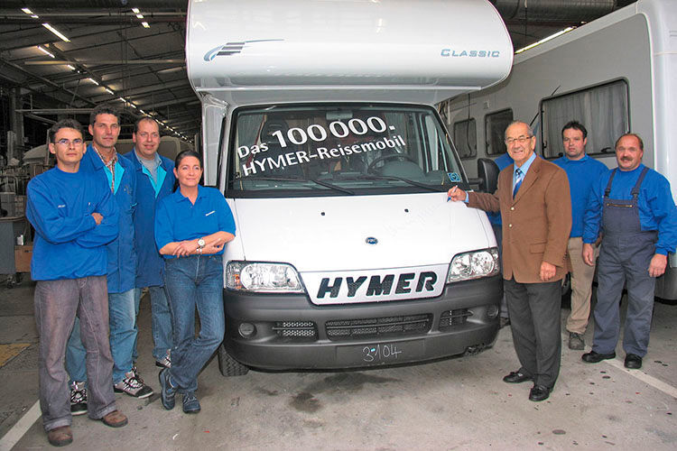 Im Oktober 2004 rollte das 100.000ste Hymer-Mobil in Bad Waldsee vom Band. (Hymer)