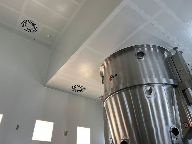 Tragrasterdecke mit einer GPCG-Wirbelschichtanlage  (Bild: Glatt Ingenieurtechnik)