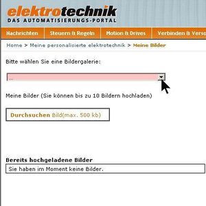 ... im Bereich „Meine Bilder“ die Bildergalerie „Automation im Blitzlicht“ auswählen und laden ...