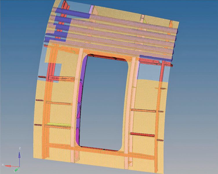 Aus der Dickenverteilung wird eine Anzahl von Einzellagen mit gleicher Faserorientierung ermittelt und last- und gewichtsgerecht optimiert (Size Optimierung). Heraus kommen Zuschnittmuster (Stapel), beispielsweise für die 90°- (a) und die –45°-Faserorientierung (b). (Bild: Altair)