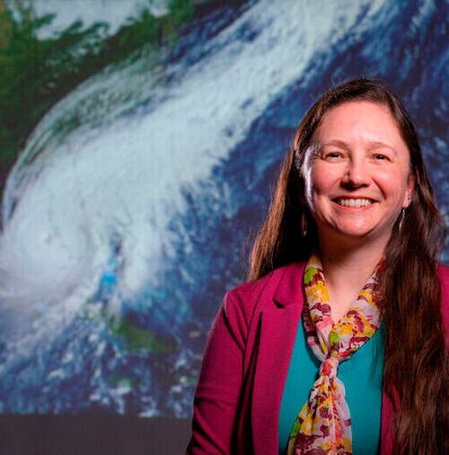 Iowa State's Christina Patricola studies tropical cyclones in Cyclone Country. She and collaborators have recently published studies of the storms and the hurricanes they can produce. Iowa State's Christina Patricola studies tropical cyclones in Cyclone Country. She and collaborators have recently published studies of the storms and the hurricanes they can produce.