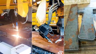 Mithilfe des Autogenrotators und dem „FIT+three“-Schneidbrenner kann Joest die Blechbearbeitung in 2D und auch 3D präzise und wirtschaftlich durchführen, was für spezielle Werkstücke unabdingbar ist, wie es heißt. Damit gelingen außerdem trapezförmige Löcher. (Bild: Joest GmbH)