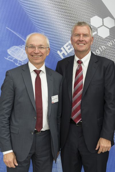 Nick Stanage, Hexcel Chairman, CEO and President together with Didier Evrard, Airbus EVP and Head of Programs (Picture: Hexcel)