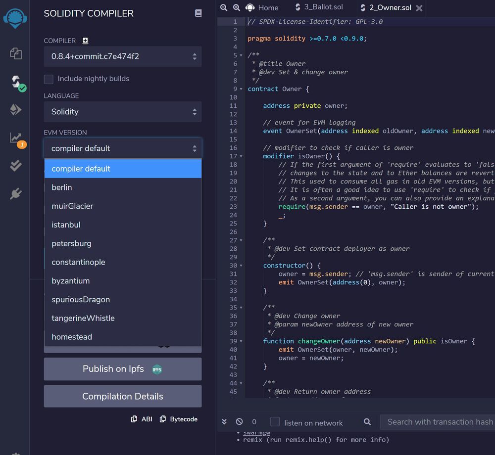 Smart Contracts mit Solidity programmieren