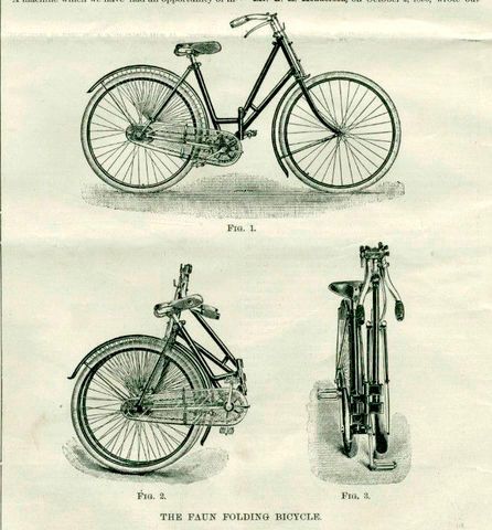 In der Patentschrift von M.B. Ryan ist geschrieben: „Diese Erfindung betrifft Fahrräder und bezieht sich insbesondere auf eine Konstruktion, die es ermöglicht, den Rahmen zu falten, um die Vorder- und Hinterräder im wesentlichen nebeneinander zu bringen.  (Bild: frei lizenisiert)