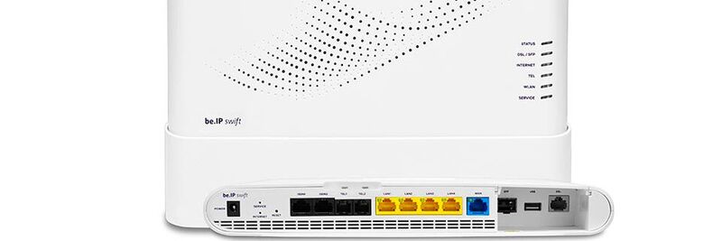Die Kommunikationszentrale be.IP swift unterstützt die Anschlussarten ADSL, VDSL, Supervectoring, G.fast und Glasfaser.