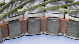 Gegossene Aluminiumwicklung des luftgekühlten Radnabenmotors im Einbauzustand. (Bild: Fraunhofer IFAM)